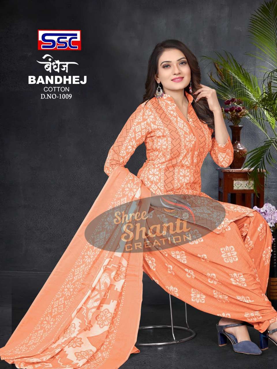 BANDHEJ BY SHREE SHANTI CREATION 1001 TO 1012 SERIES BEAUTIFUL SUITS COLORFUL STYLISH FANCY CASUAL WEAR & ETHNIC WEAR HEAVY COTTON PRINT DRESSES AT WHOLESALE PRICE