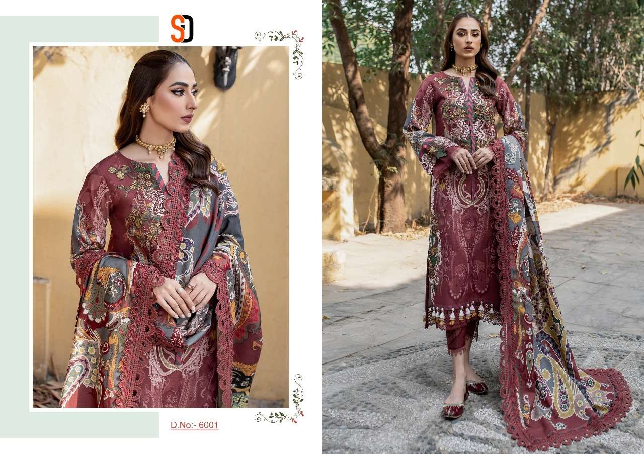 FIRDOUS VOL-6 BY SHRADDHA DESIGNER 6001 TO 6004 SERIES BEAUTIFUL PAKISTANI SUITS COLORFUL STYLISH FANCY CASUAL WEAR & ETHNIC WEAR LAWN COTTON PRINT DRESSES AT WHOLESALE PRICE