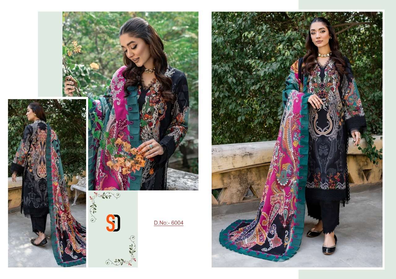 FIRDOUS VOL-6 BY SHRADDHA DESIGNER 6001 TO 6004 SERIES BEAUTIFUL PAKISTANI SUITS COLORFUL STYLISH FANCY CASUAL WEAR & ETHNIC WEAR LAWN COTTON PRINT DRESSES AT WHOLESALE PRICE