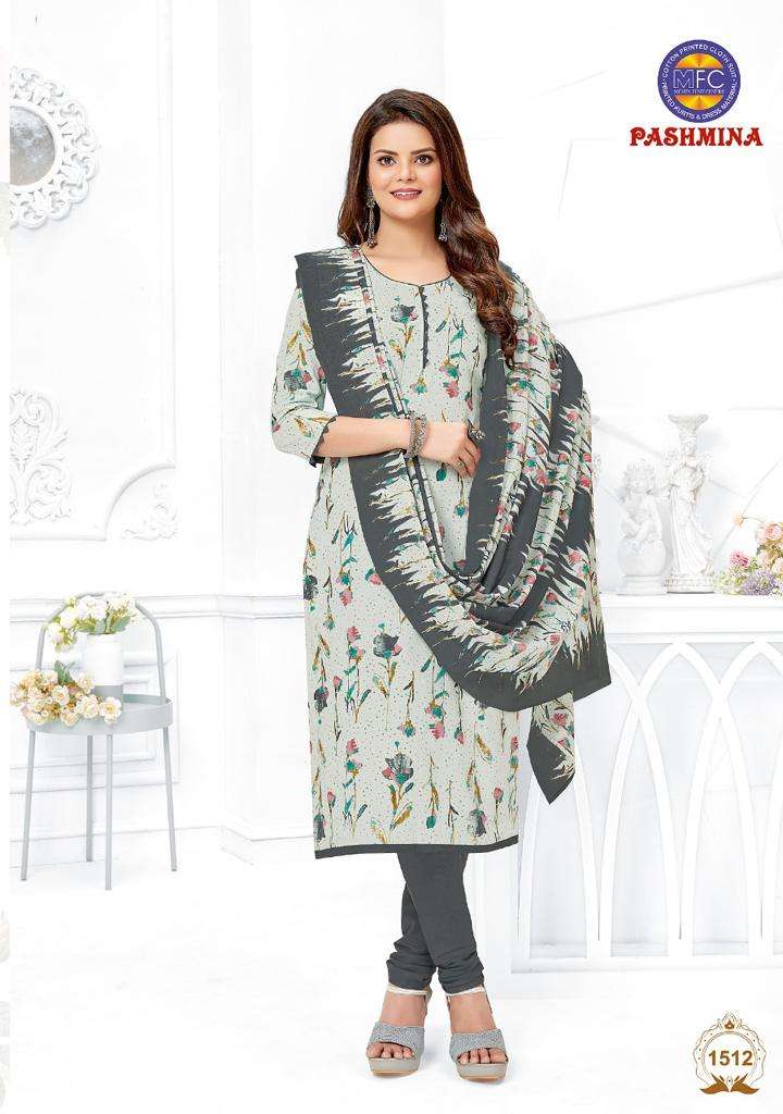 PASHMINA VOL-15 BY MFC 1501 TO 1512 SERIES BEAUTIFUL SUITS COLORFUL STYLISH FANCY CASUAL WEAR & ETHNIC WEAR HEAVY COTTON PRINT DRESSES AT WHOLESALE PRICE