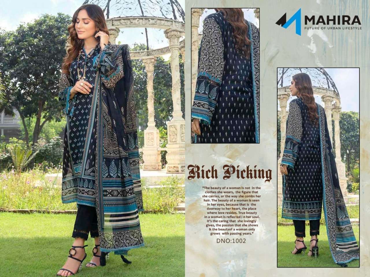 LUXURY COTTON COLLECTION VOL-1 BY MAHIRA 1001 TO 1012 SERIES BEAUTIFUL STYLISH SUITS FANCY COLORFUL CASUAL WEAR & ETHNIC WEAR & READY TO WEAR PURE COTTON DRESSES AT WHOLESALE PRICE