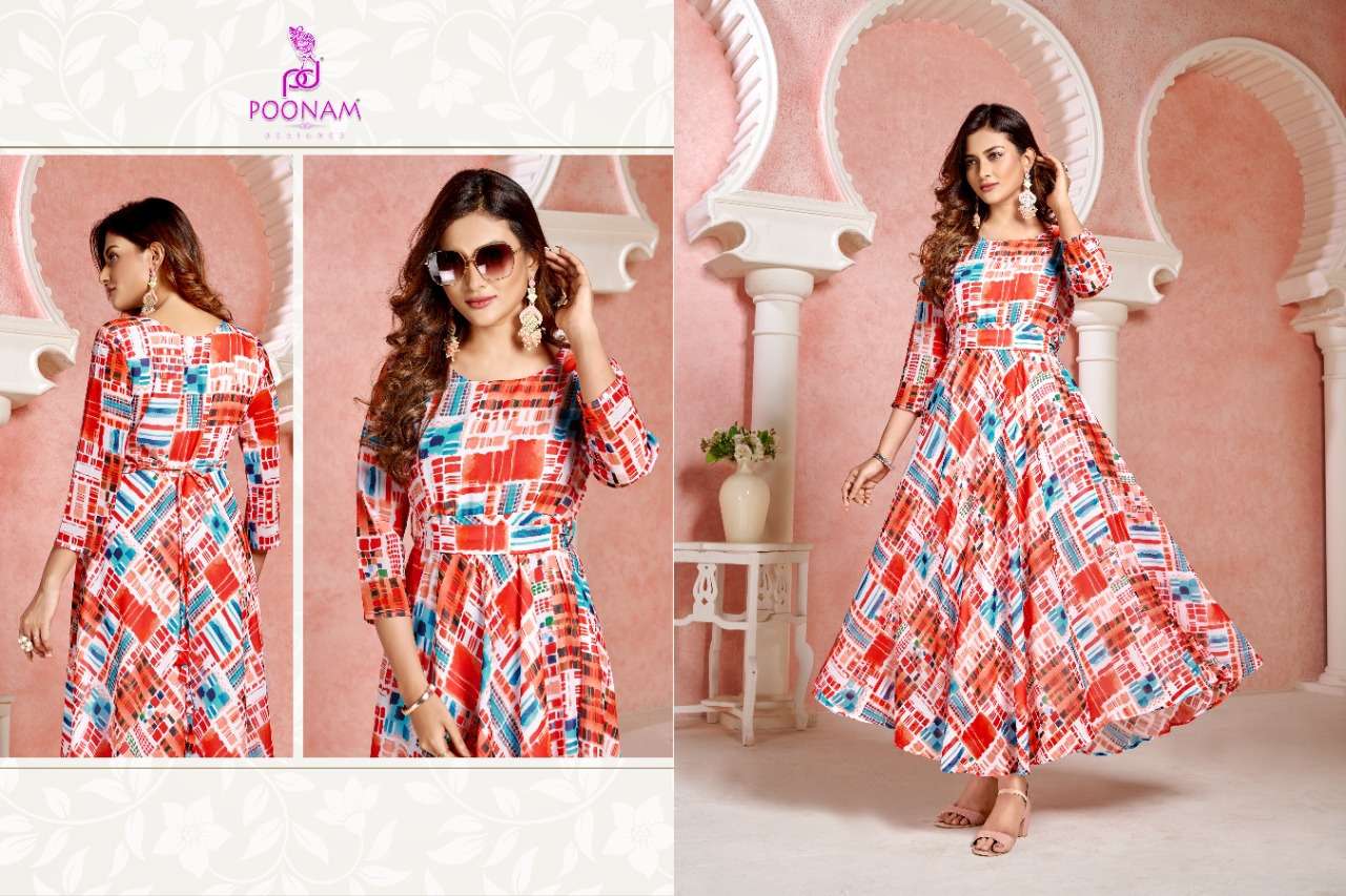 VARISU BY POONAM DESIGNER 1001 TO 1003 SERIES DESIGNER WEAR COLLECTION BEAUTIFUL STYLISH FANCY COLORFUL PARTY WEAR & OCCASIONAL WEAR GEORGETTE GOWNS AT WHOLESALE PRICE