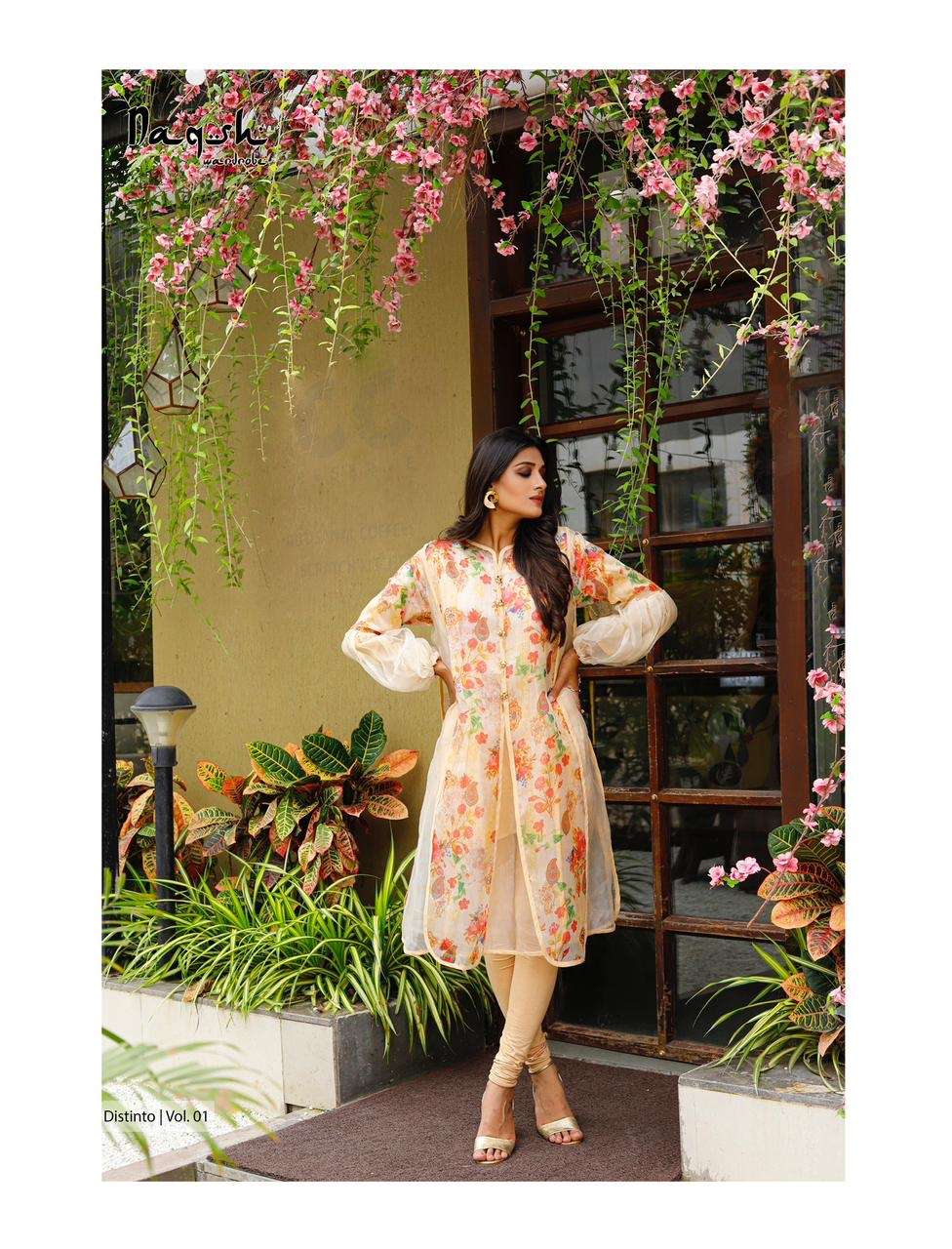 DISTINTO VOL-1 BY NAQSH BEAUTIFUL PAKISTANI SUITS COLORFUL STYLISH FANCY CASUAL WEAR & ETHNIC WEAR ORGANZA PRINT DRESSES AT WHOLESALE PRICE