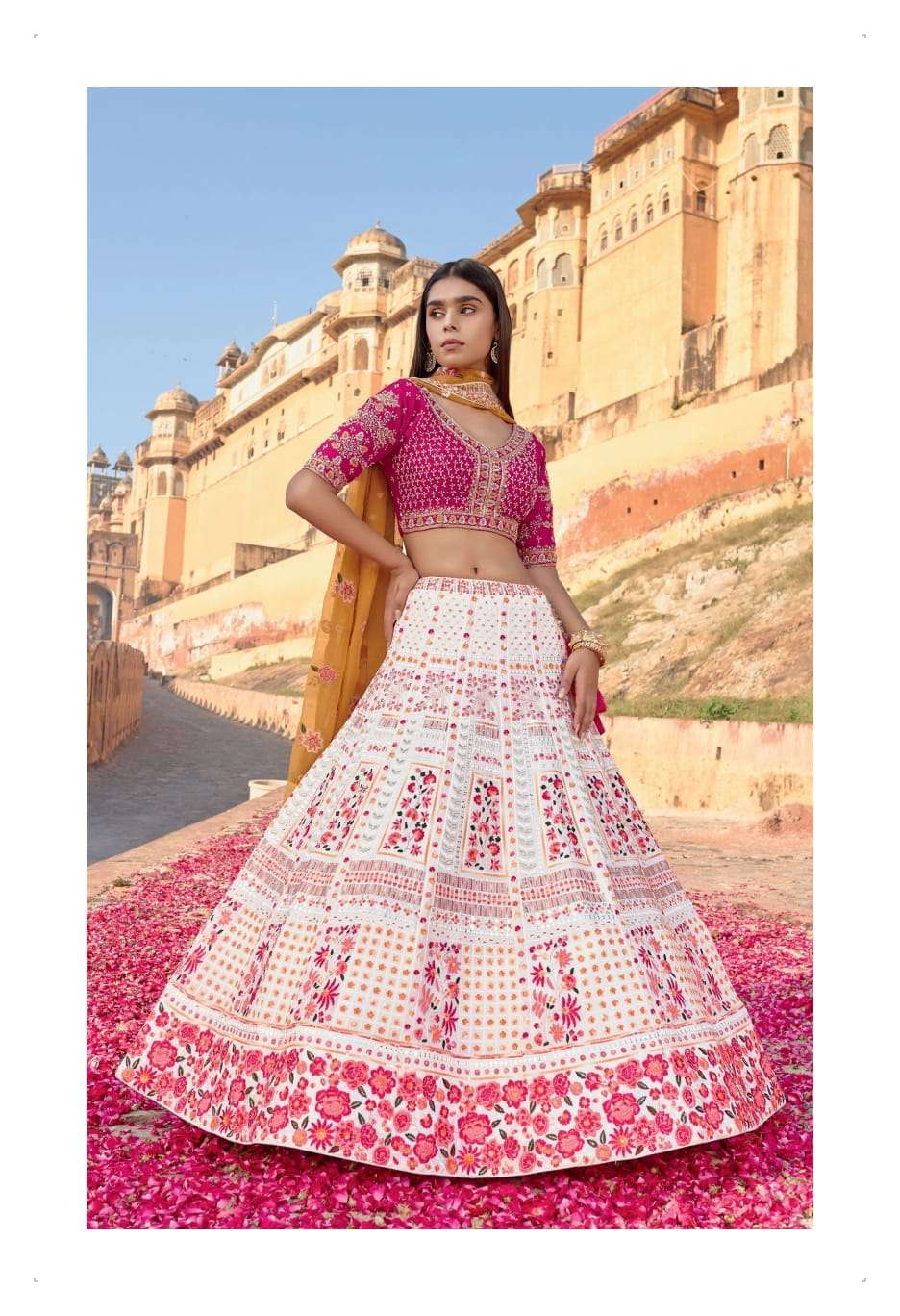 COUTURE-2023 BY FASHID WHOLESALE 10 TO 22 SERIES INDIAN TRADITIONAL BEAUTIFUL STYLISH DESIGNER BANARASI SILK JACQUARD EMBROIDERED PARTY WEAR PURE GEORGETTE LEHENGAS AT WHOLESALE PRICE