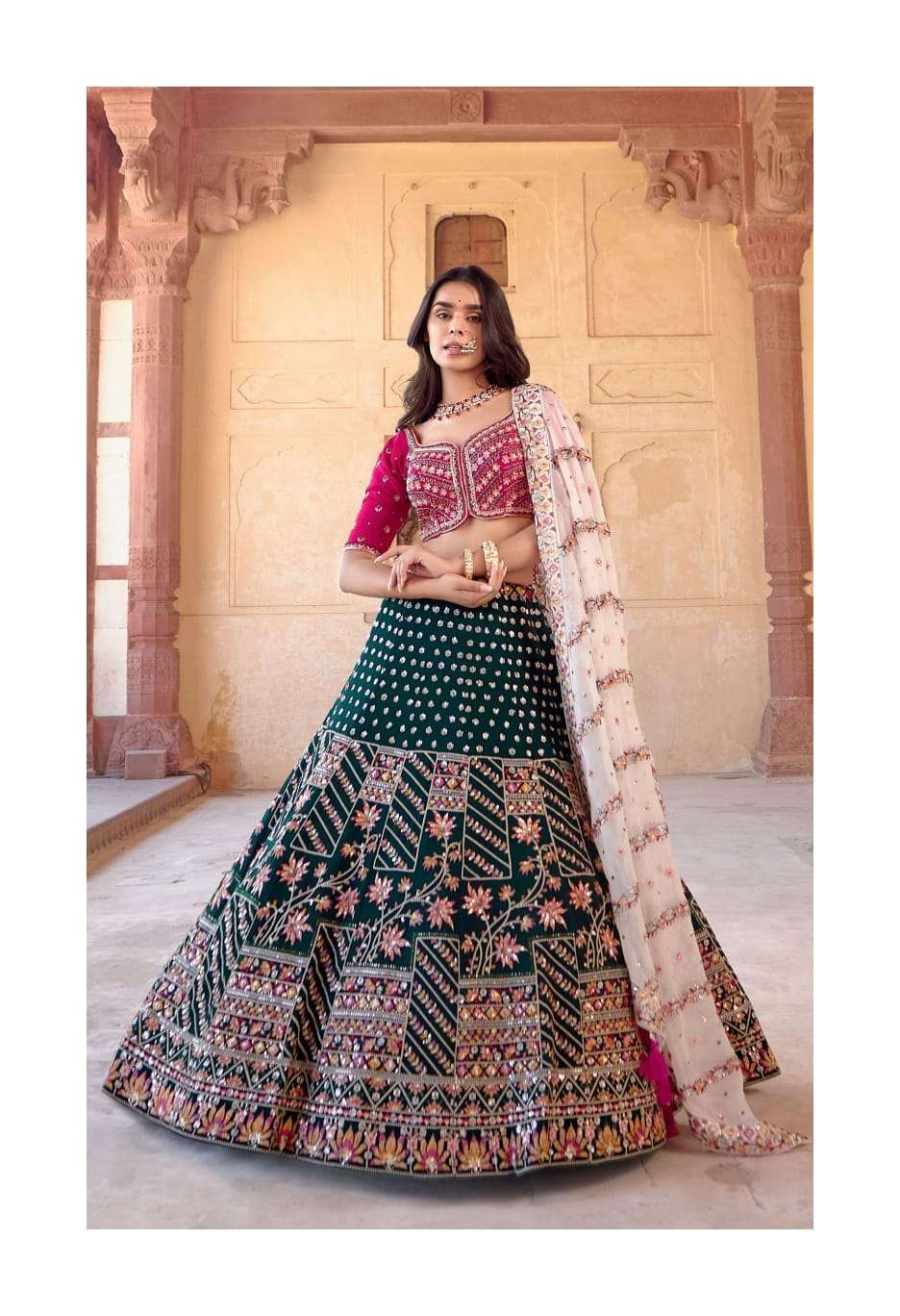 COUTURE-2023 BY FASHID WHOLESALE 10 TO 22 SERIES INDIAN TRADITIONAL BEAUTIFUL STYLISH DESIGNER BANARASI SILK JACQUARD EMBROIDERED PARTY WEAR PURE GEORGETTE LEHENGAS AT WHOLESALE PRICE