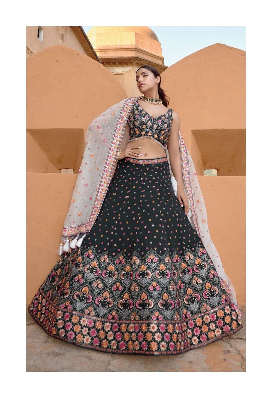 COUTURE-2023 BY FASHID WHOLESALE 10 TO 22 SERIES INDIAN TRADITIONAL BEAUTIFUL STYLISH DESIGNER BANARASI SILK JACQUARD EMBROIDERED PARTY WEAR PURE GEORGETTE LEHENGAS AT WHOLESALE PRICE