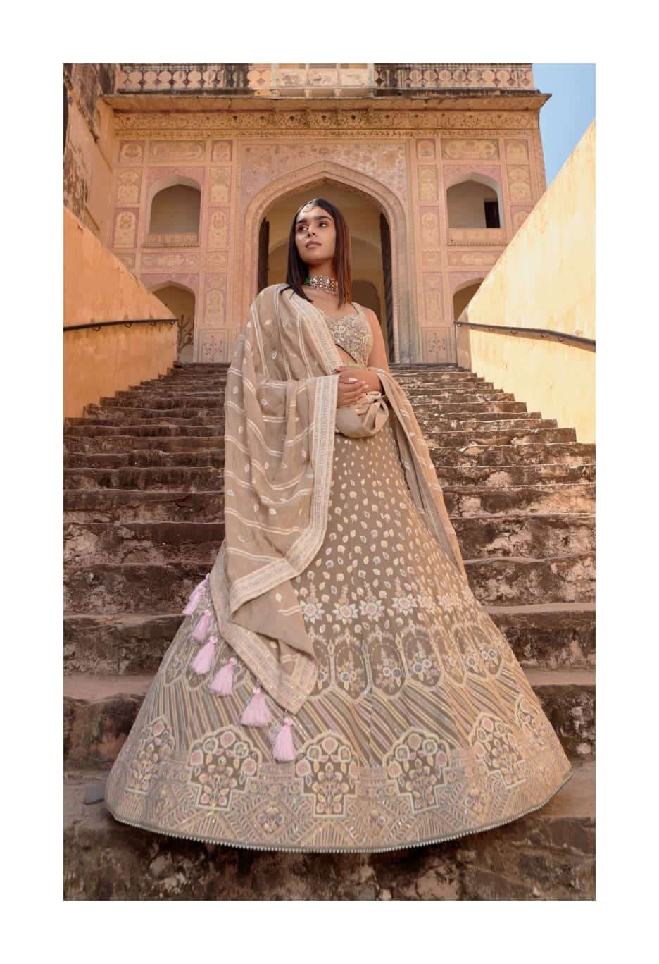 COUTURE-2023 BY FASHID WHOLESALE 10 TO 22 SERIES INDIAN TRADITIONAL BEAUTIFUL STYLISH DESIGNER BANARASI SILK JACQUARD EMBROIDERED PARTY WEAR PURE GEORGETTE LEHENGAS AT WHOLESALE PRICE