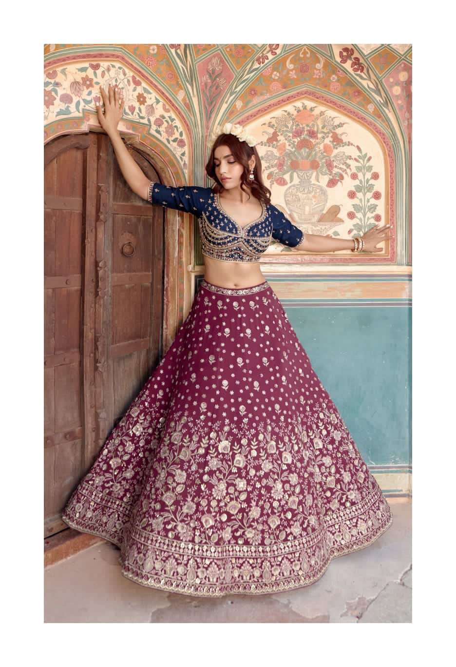 COUTURE-2023 BY FASHID WHOLESALE 10 TO 22 SERIES INDIAN TRADITIONAL BEAUTIFUL STYLISH DESIGNER BANARASI SILK JACQUARD EMBROIDERED PARTY WEAR PURE GEORGETTE LEHENGAS AT WHOLESALE PRICE
