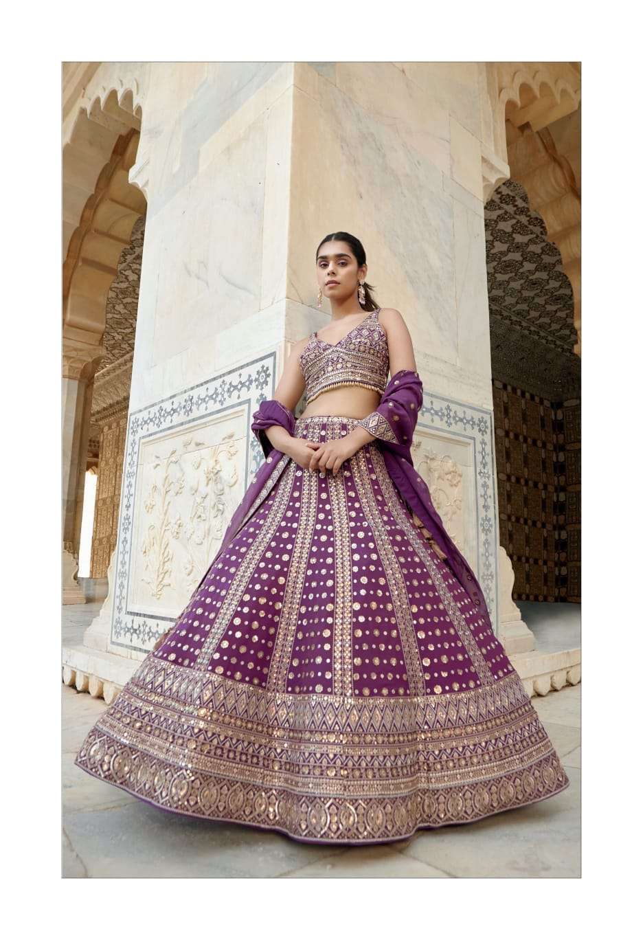 COUTURE-2023 BY FASHID WHOLESALE 10 TO 22 SERIES INDIAN TRADITIONAL BEAUTIFUL STYLISH DESIGNER BANARASI SILK JACQUARD EMBROIDERED PARTY WEAR PURE GEORGETTE LEHENGAS AT WHOLESALE PRICE