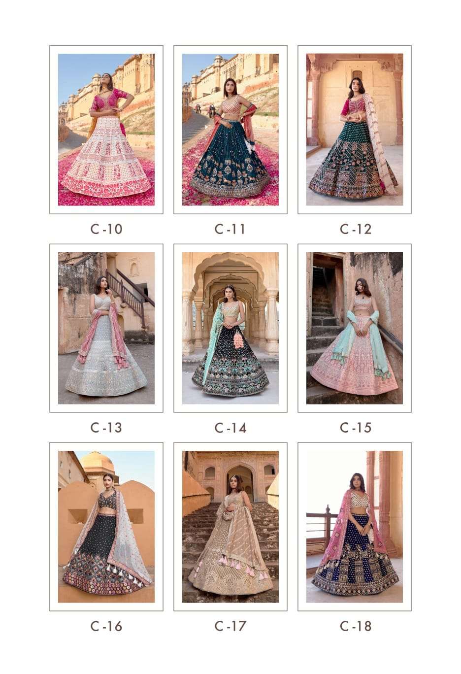 COUTURE-2023 BY FASHID WHOLESALE 10 TO 22 SERIES INDIAN TRADITIONAL BEAUTIFUL STYLISH DESIGNER BANARASI SILK JACQUARD EMBROIDERED PARTY WEAR PURE GEORGETTE LEHENGAS AT WHOLESALE PRICE