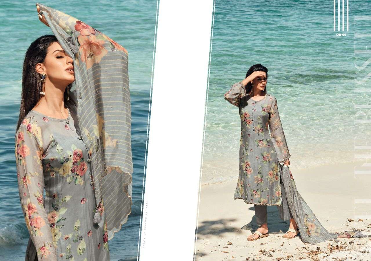 ORCHID BY VARSHA 01 TO 06 SERIES BEAUTIFUL SUITS COLORFUL STYLISH FANCY CASUAL WEAR & ETHNIC WEAR VISCOSE ORGANZA PRINT DRESSES AT WHOLESALE PRICE