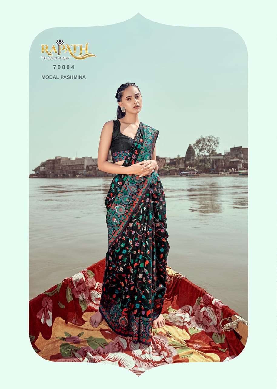 KANI PASHMINA BY RAJPATH 70001 TO 70006 SERIES INDIAN TRADITIONAL WEAR COLLECTION BEAUTIFUL STYLISH FANCY COLORFUL PARTY WEAR & OCCASIONAL WEAR PASHMINA SAREES AT WHOLESALE PRICE