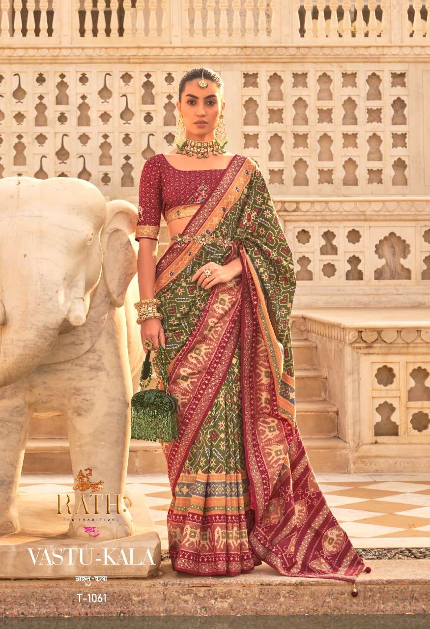 Vastu Kala By Rath 1061 To 1069 Series Indian Traditional Wear Collection Beautiful Stylish Fancy Colorful Party Wear & Occasional Wear Patola Silk Sarees At Wholesale Price