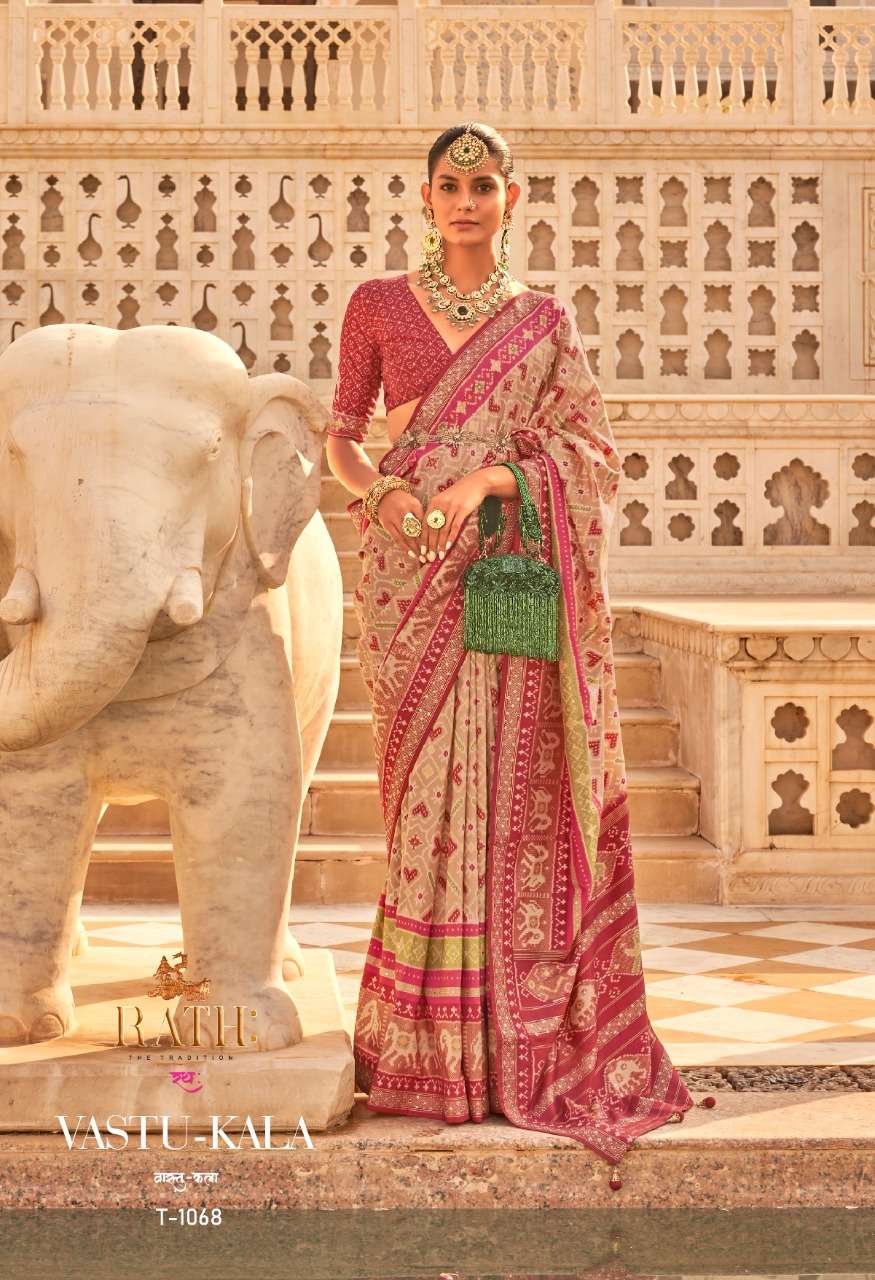 Vastu Kala By Rath 1061 To 1069 Series Indian Traditional Wear Collection Beautiful Stylish Fancy Colorful Party Wear & Occasional Wear Patola Silk Sarees At Wholesale Price