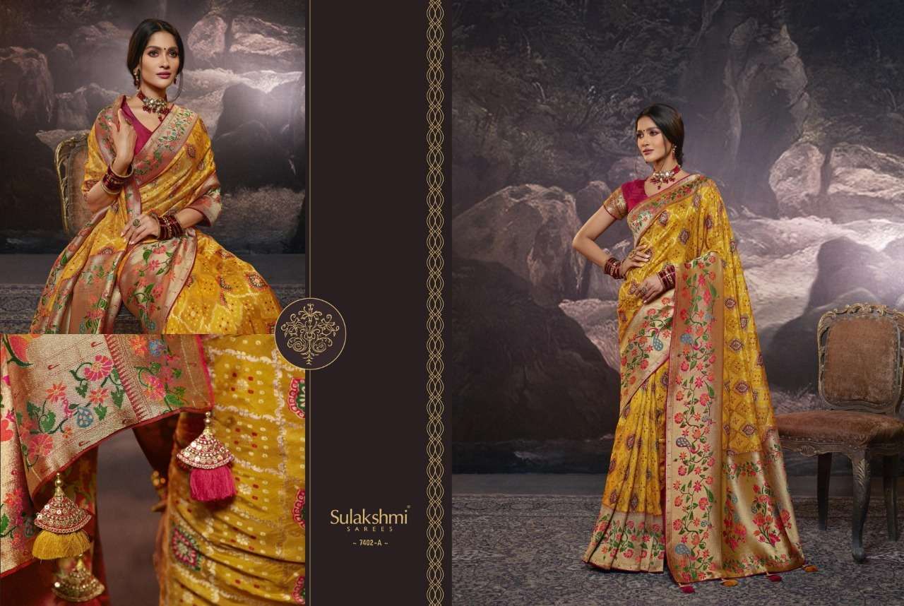 Rangkat By Sulakshmi 7401-A To 7405-B Series Indian Traditional Wear Collection Beautiful Stylish Fancy Colorful Party Wear & Occasional Wear Viscose Silk Sarees At Wholesale Price