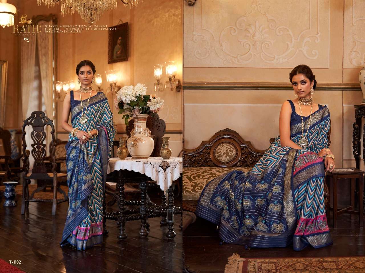 Rajwadi Patola By Rath 1100 To 1105 Series Indian Traditional Wear Collection Beautiful Stylish Fancy Colorful Party Wear & Occasional Wear Patola Sarees At Wholesale Price
