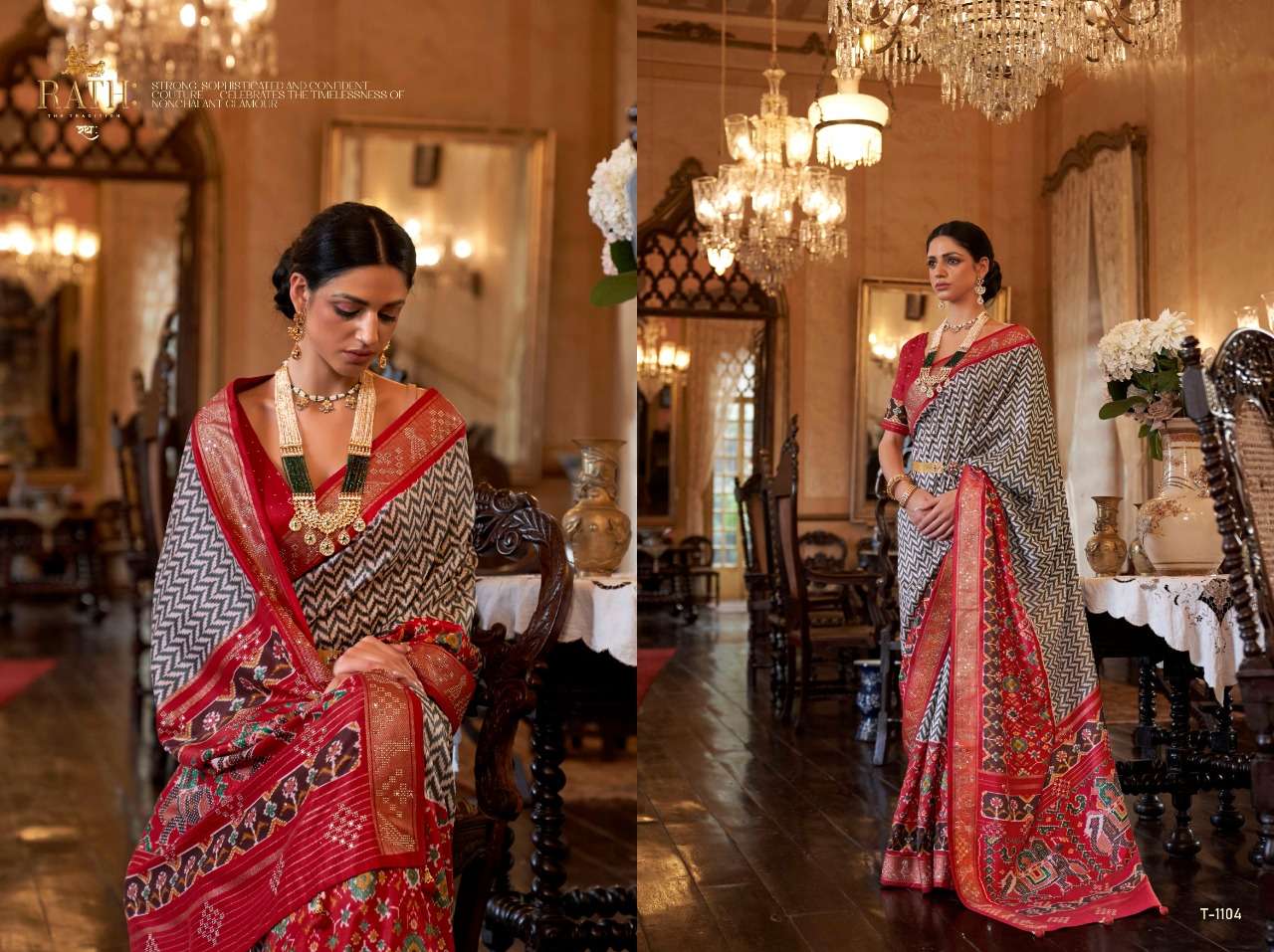 Rajwadi Patola By Rath 1100 To 1105 Series Indian Traditional Wear Collection Beautiful Stylish Fancy Colorful Party Wear & Occasional Wear Patola Sarees At Wholesale Price