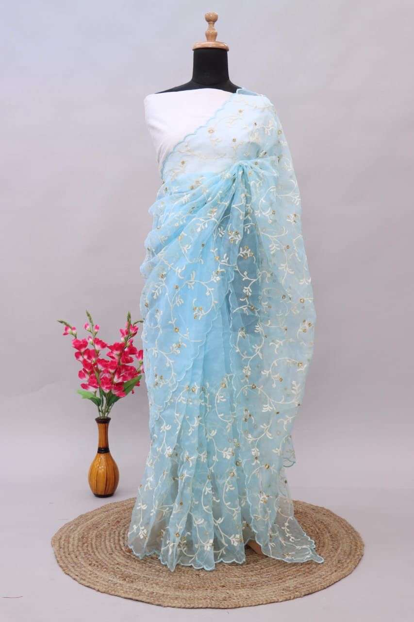 ROHINI BY PC 01 TO 08 SERIES INDIAN TRADITIONAL WEAR COLLECTION BEAUTIFUL STYLISH FANCY COLORFUL PARTY WEAR & OCCASIONAL WEAR ORGANZA SAREES AT WHOLESALE PRICE