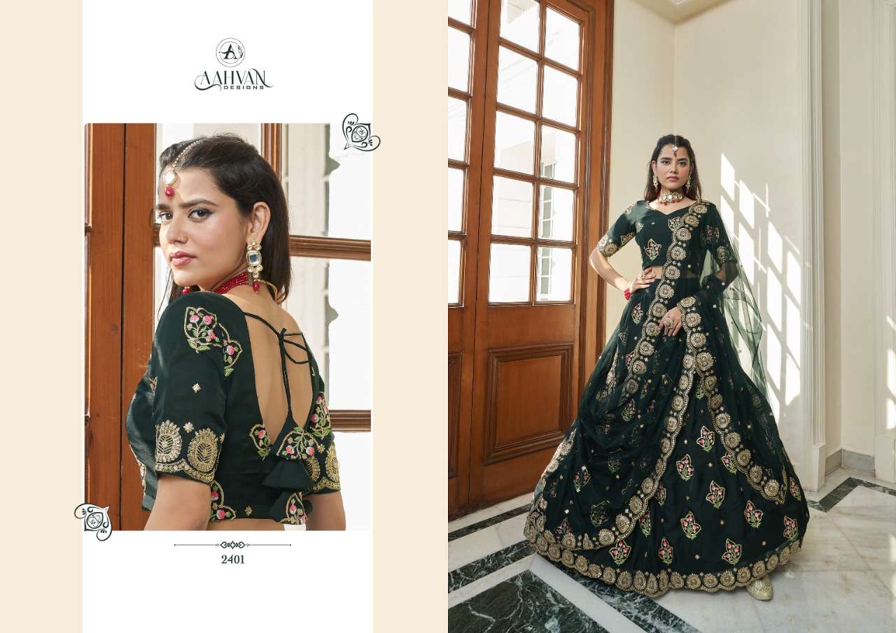 Virasat By Aahvan 2401 To 2405 Series Designer Beautiful Collection Occasional Wear & Party Wear Organza Lehengas At Wholesale Price