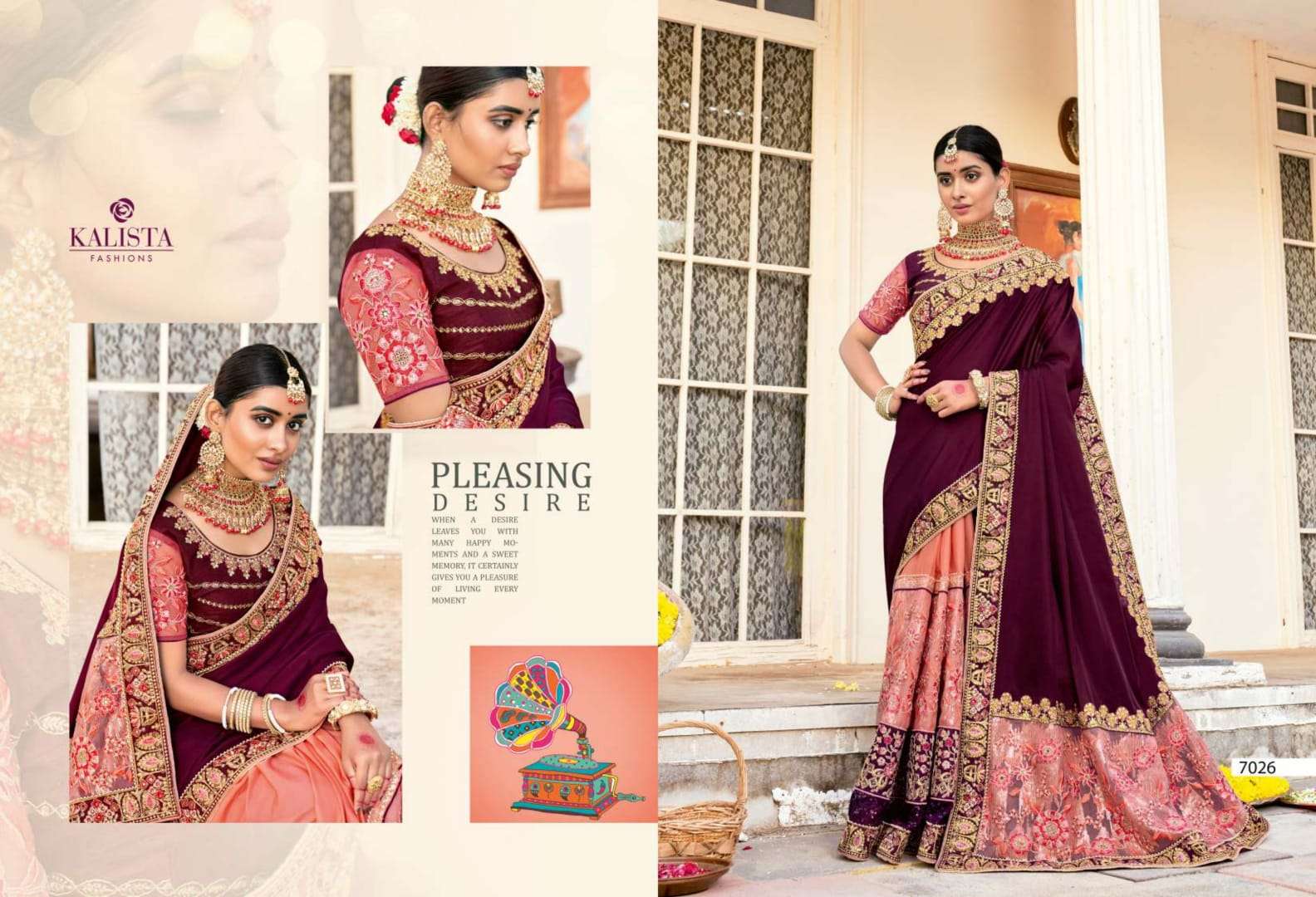 KHAWAAB VOL-21 BY KALISTA FASHION 7024 TO 7029 SERIES INDIAN TRADITIONAL WEAR COLLECTION BEAUTIFUL STYLISH FANCY COLORFUL PARTY WEAR & OCCASIONAL WEAR FANCY SAREES AT WHOLESALE PRICE
