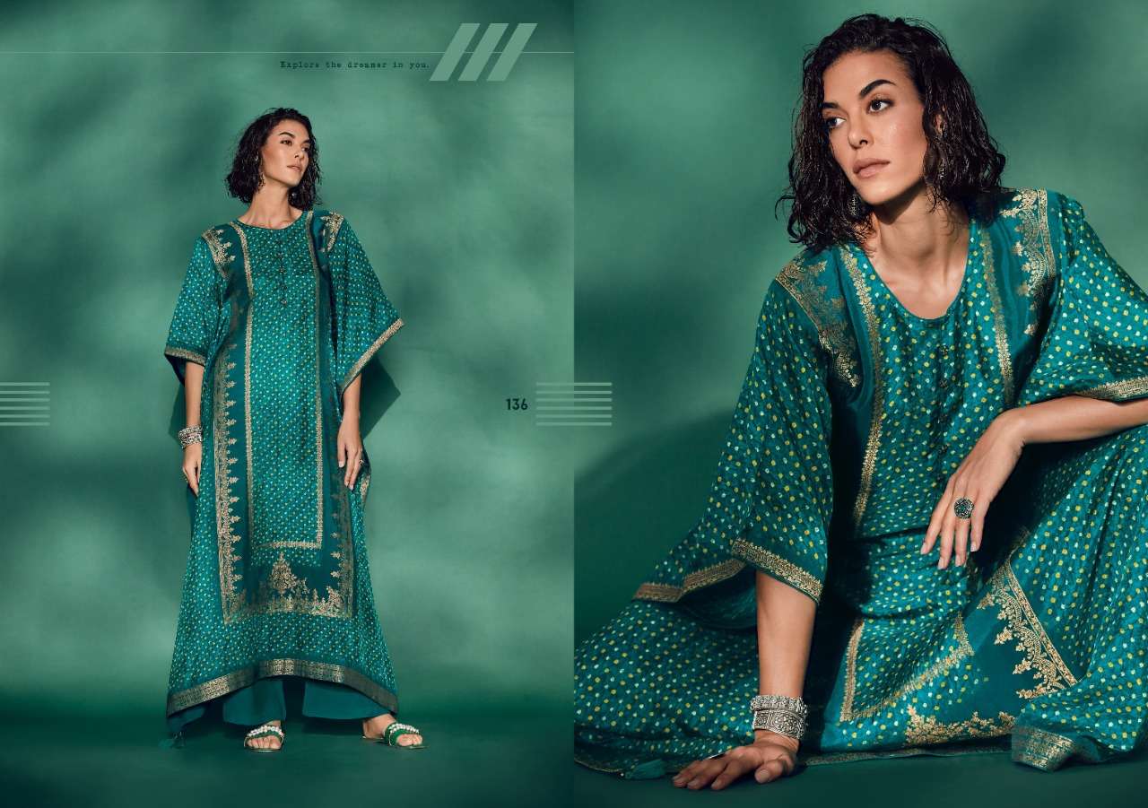 MAANVI BY VARSHA 134 TO 136 SERIES BEAUTIFUL STYLISH FANCY COLORFUL CASUAL WEAR & ETHNIC WEAR VISCOSE KURTIS WITH BOTTOM AT WHOLESALE PRICE