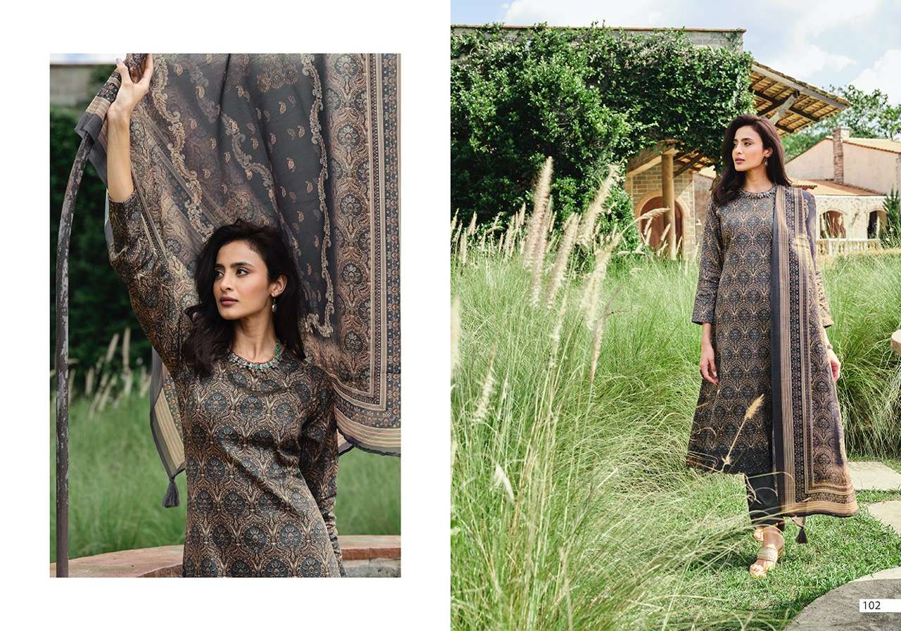 ELAN BY SADHANA FASHION 101 TO 110 SERIES BEAUTIFUL STYLISH SUITS FANCY COLORFUL CASUAL WEAR & ETHNIC WEAR & READY TO WEAR PURE JAM SILK EMBROIDERY DRESSES AT WHOLESALE PRICE