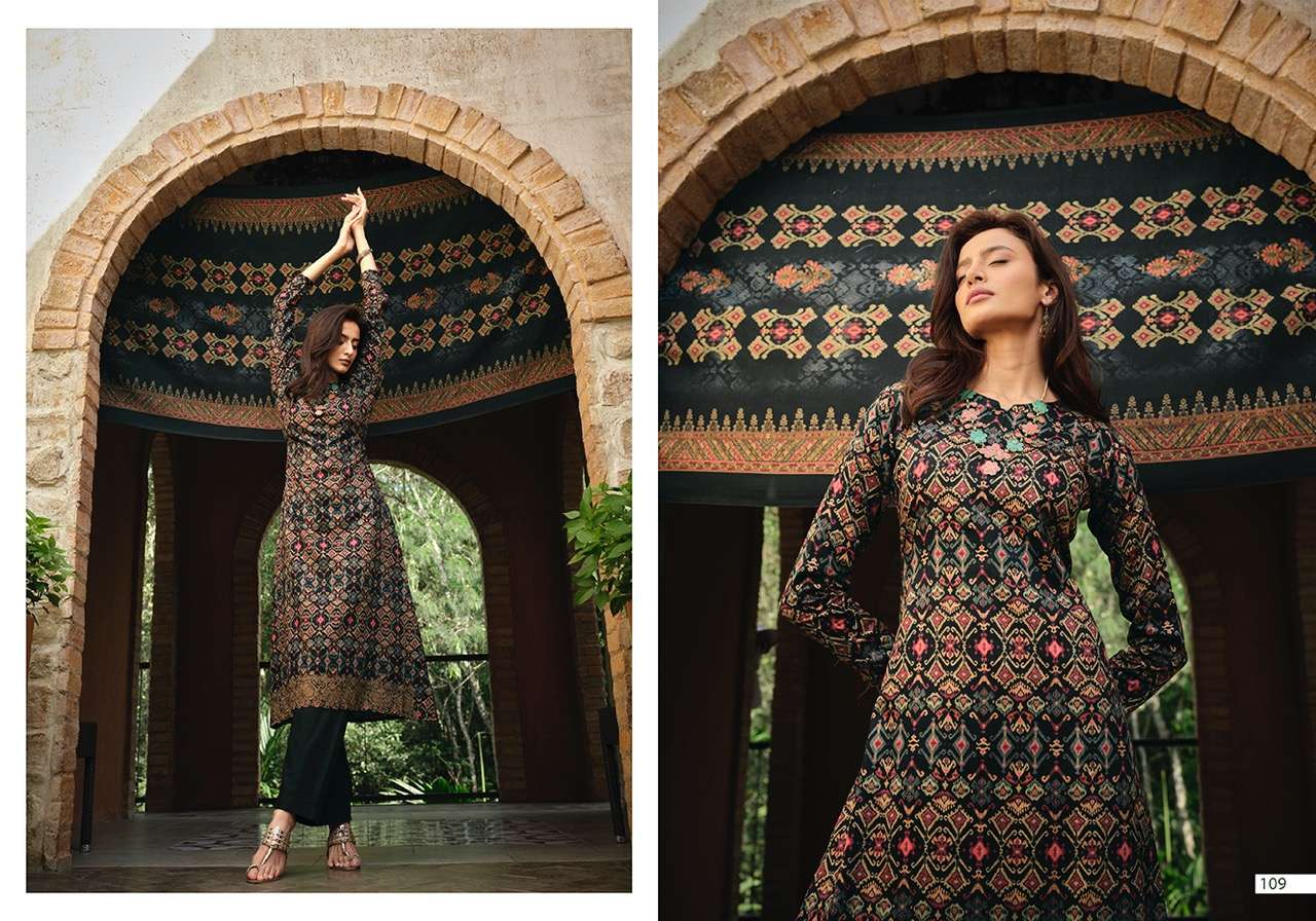 ELAN BY SADHANA FASHION 101 TO 110 SERIES BEAUTIFUL STYLISH SUITS FANCY COLORFUL CASUAL WEAR & ETHNIC WEAR & READY TO WEAR PURE JAM SILK EMBROIDERY DRESSES AT WHOLESALE PRICE