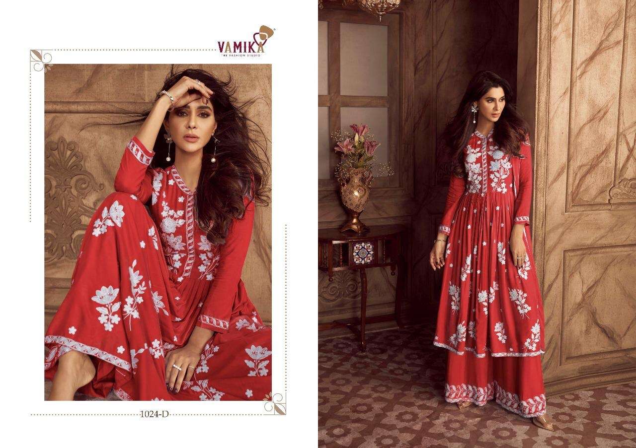 LAKHNAWI VOL-4 PLATINUM BY VAMIKA 1024-A TO 1024-E SERIES BEAUTIFUL STYLISH SUITS FANCY COLORFUL CASUAL WEAR & ETHNIC WEAR & READY TO WEAR HEAVY RAYON DRESSES AT WHOLESALE PRICE