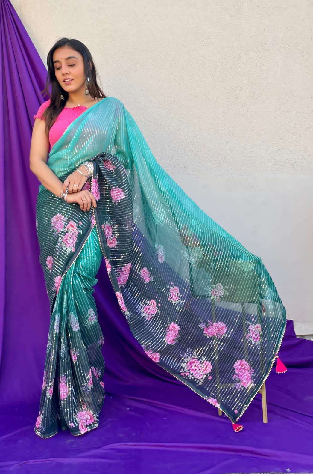 Baisa By Fashid Wholesale 01 To 07 Series Ve Indian Traditional Wear Collection Beautiful Stylish Fancy Colorful Party Wear & Occasional Wear Pure Georgette Silk Sarees At Wholesale Price
