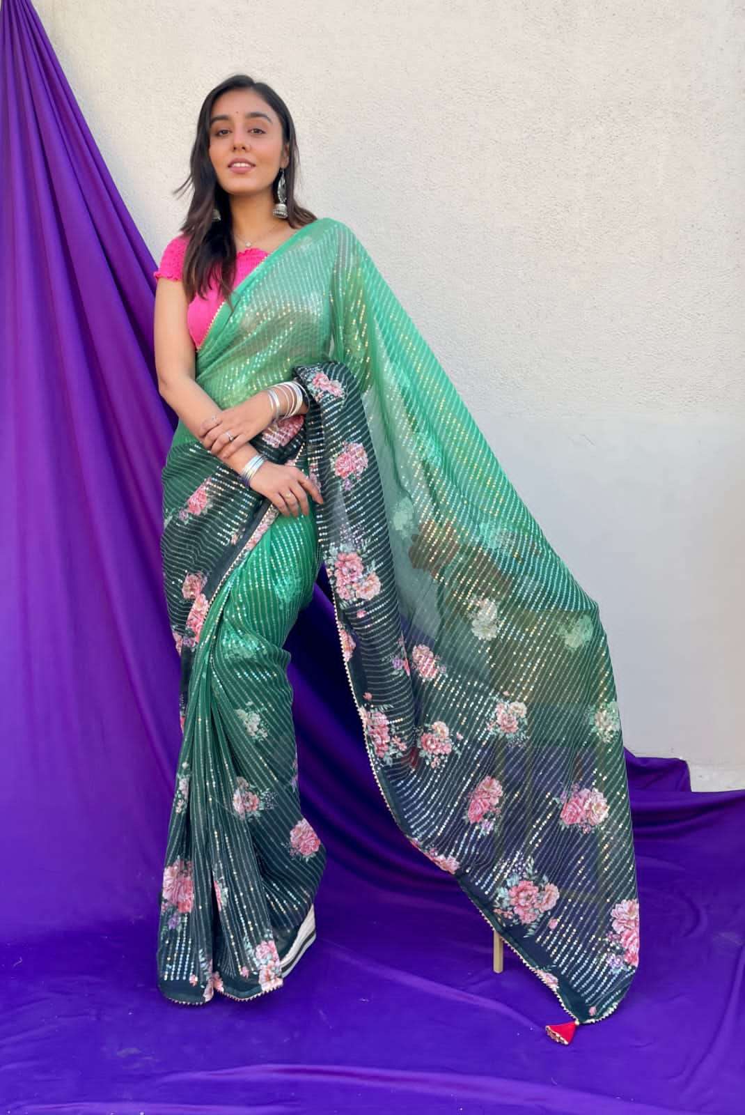 Baisa By Fashid Wholesale 01 To 07 Series Ve Indian Traditional Wear Collection Beautiful Stylish Fancy Colorful Party Wear & Occasional Wear Pure Georgette Silk Sarees At Wholesale Price