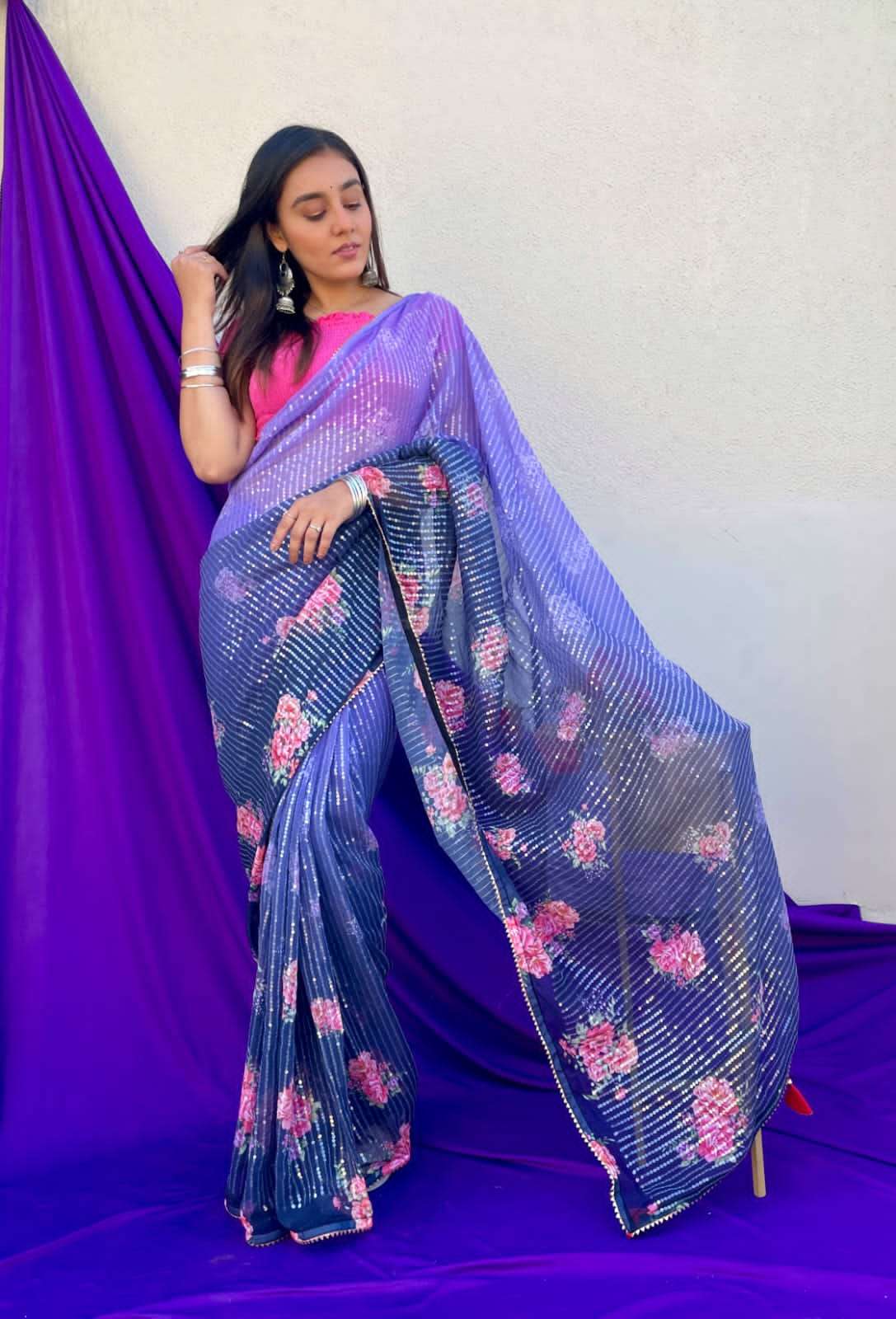 Baisa By Fashid Wholesale 01 To 07 Series Ve Indian Traditional Wear Collection Beautiful Stylish Fancy Colorful Party Wear & Occasional Wear Pure Georgette Silk Sarees At Wholesale Price