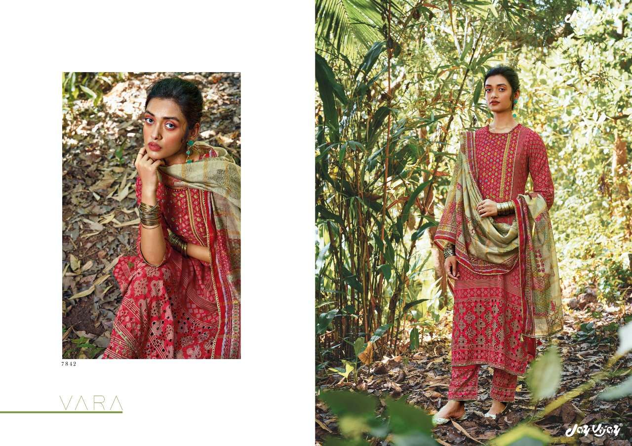 VARA BY JAY VIJAY PRINTS 7841 TO 7848 SERIES BEAUTIFUL SUITS COLORFUL STYLISH FANCY CASUAL WEAR & ETHNIC WEAR PURE SILK DRESSES AT WHOLESALE PRICE