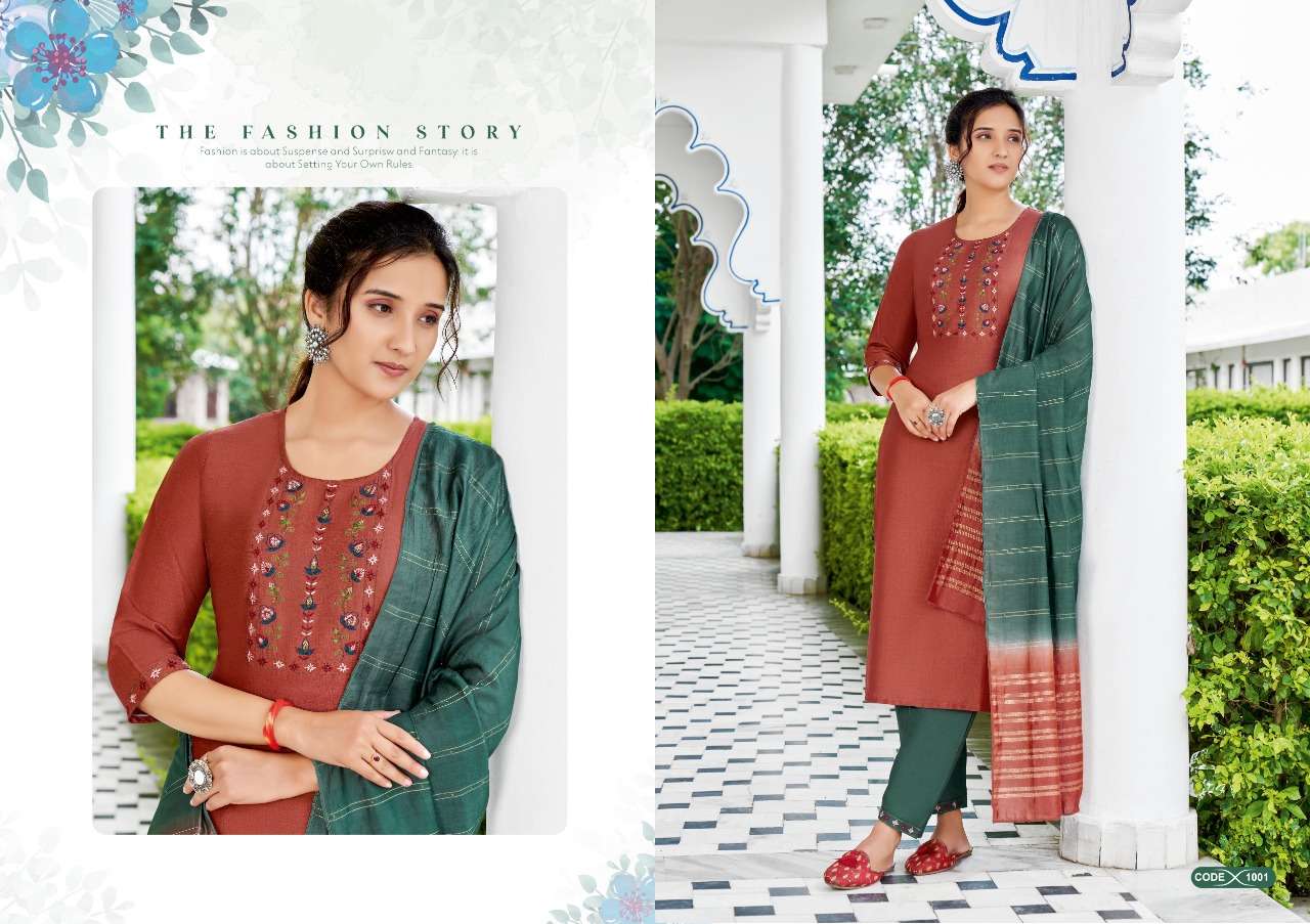 NAZRANA BY JINESH NX 1001 TO 1006 SERIES INDIAN SUITS BEAUTIFUL FANCY COLORFUL STYLISH PARTY WEAR & OCCASIONAL WEAR CHINNON SILK DRESSES AT WHOLESALE PRICE