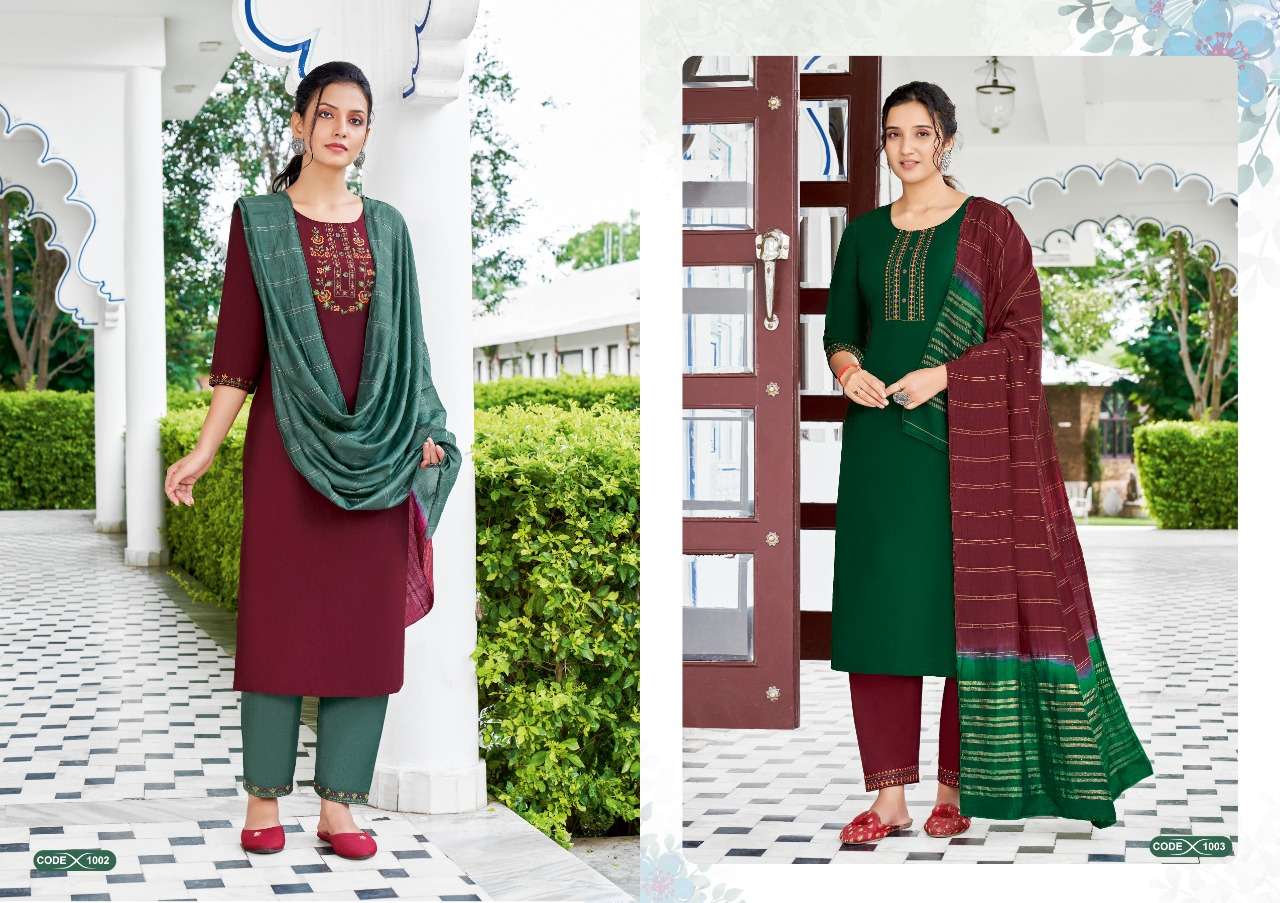 NAZRANA BY JINESH NX 1001 TO 1006 SERIES INDIAN SUITS BEAUTIFUL FANCY COLORFUL STYLISH PARTY WEAR & OCCASIONAL WEAR CHINNON SILK DRESSES AT WHOLESALE PRICE