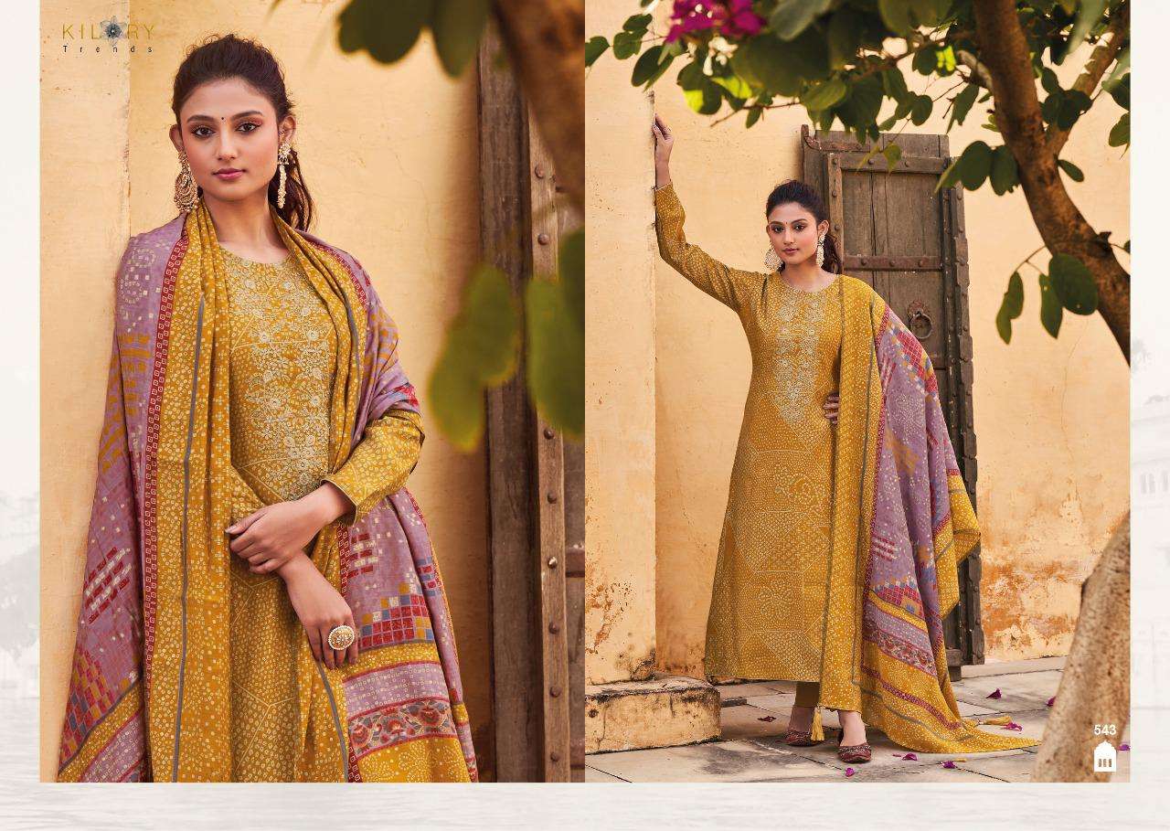 Silk Of Bandhej By Kilory 541 To 548 Series Beautiful Suits Colorful Stylish Fancy Casual Wear & Ethnic Wear Pure Viscose Muslin Dresses At Wholesale Price