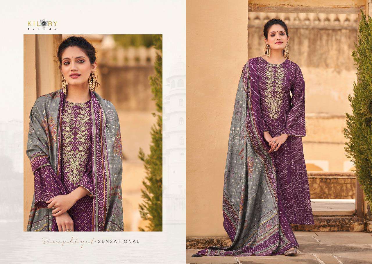 Silk Of Bandhej By Kilory 541 To 548 Series Beautiful Suits Colorful Stylish Fancy Casual Wear & Ethnic Wear Pure Viscose Muslin Dresses At Wholesale Price