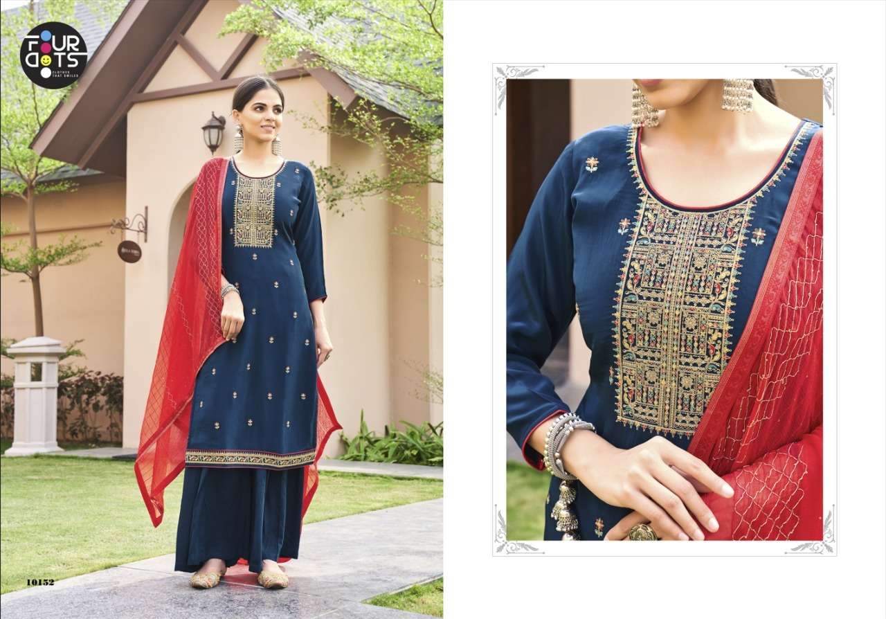 Satrangi By Four Dots 10151 To 10154 Series Beautiful Suits Colorful Stylish Fancy Casual Wear & Ethnic Wear Crepe Dresses At Wholesale Price