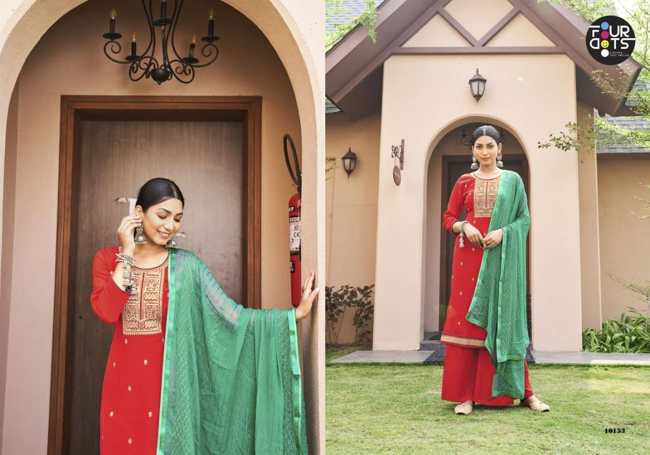 Satrangi By Four Dots 10151 To 10154 Series Beautiful Suits Colorful Stylish Fancy Casual Wear & Ethnic Wear Crepe Dresses At Wholesale Price