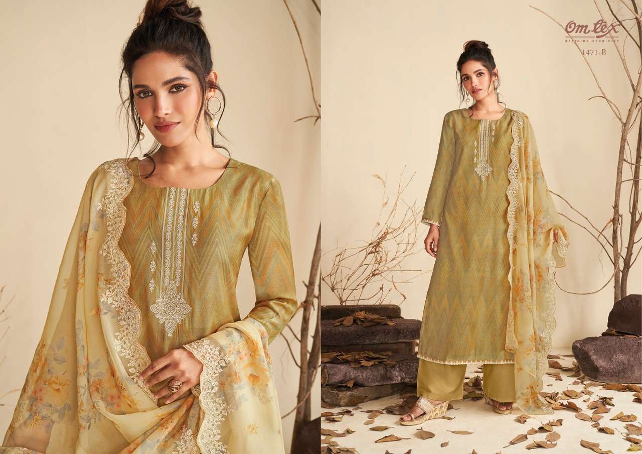 VASUDHA BY OM TEX 1471-A TO 1471-D SERIES INDIAN SUITS BEAUTIFUL FANCY COLORFUL STYLISH PARTY WEAR & OCCASIONAL WEAR MUSLIN DIGITAL PRINT DRESSES AT WHOLESALE PRICE