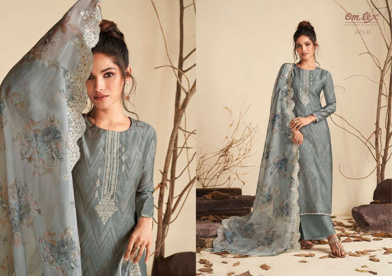 VASUDHA BY OM TEX 1471-A TO 1471-D SERIES INDIAN SUITS BEAUTIFUL FANCY COLORFUL STYLISH PARTY WEAR & OCCASIONAL WEAR MUSLIN DIGITAL PRINT DRESSES AT WHOLESALE PRICE