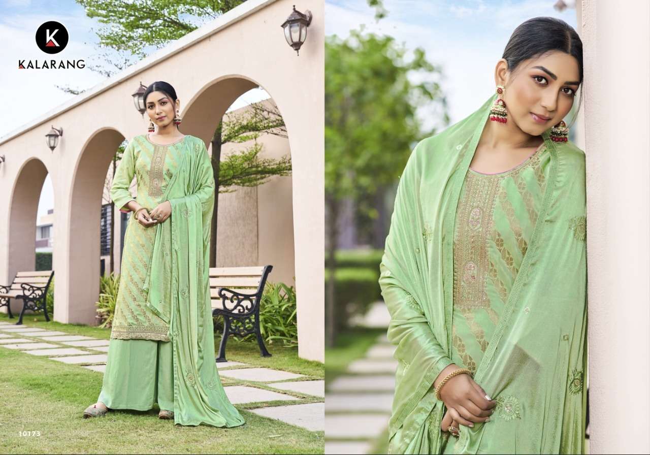 Divyanka By Kalarang 10171 To 10176 Series Indian Suits Beautiful Fancy Colorful Stylish Party Wear & Occasional Wear Pure Muslin Dola Jacquard Dresses At Wholesale Price