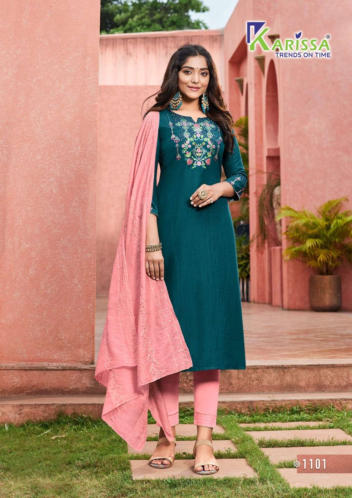 AKSHARA VOL-1 BY KARISSA 1101 TO 1106 SERIES INDIAN SUITS BEAUTIFUL FANCY COLORFUL STYLISH PARTY WEAR & OCCASIONAL WEAR VISCOSE CHINNON SILK DRESSES AT WHOLESALE PRICE