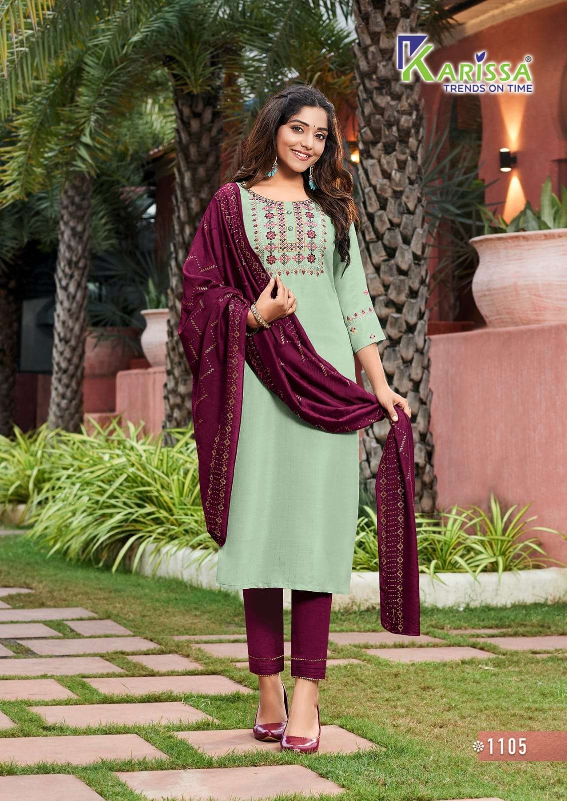 AKSHARA VOL-1 BY KARISSA 1101 TO 1106 SERIES INDIAN SUITS BEAUTIFUL FANCY COLORFUL STYLISH PARTY WEAR & OCCASIONAL WEAR VISCOSE CHINNON SILK DRESSES AT WHOLESALE PRICE