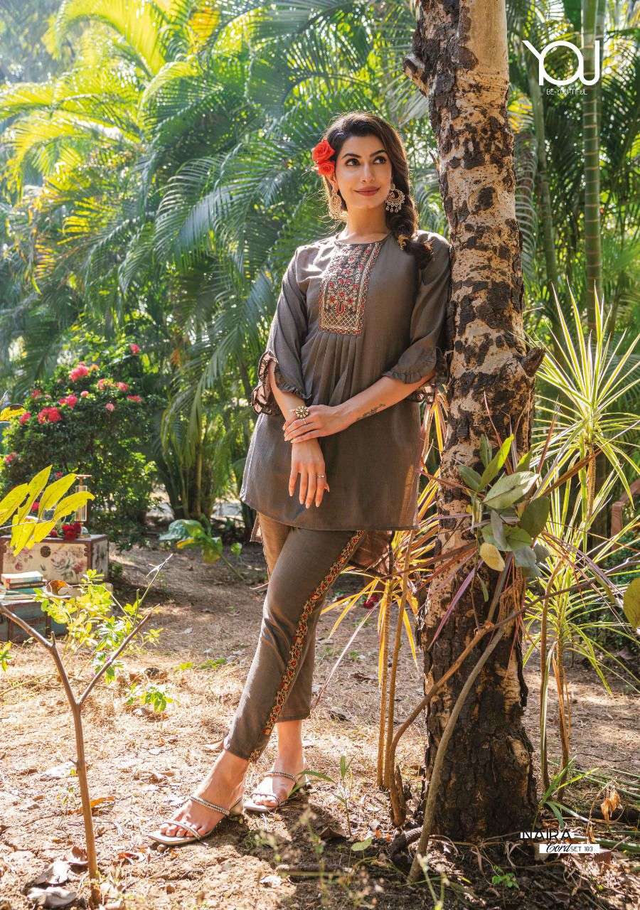 Naira Cord Set By You 101 To 106 Series Designer Stylish Fancy Colorful Beautiful Party Wear & Ethnic Wear Collection Chinnon Silk Tops With Bottom At Wholesale Price