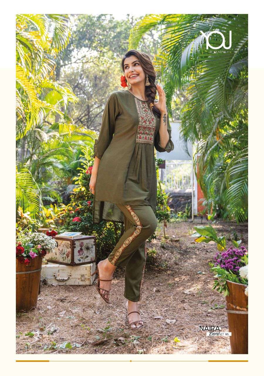 Naira Cord Set By You 101 To 106 Series Designer Stylish Fancy Colorful Beautiful Party Wear & Ethnic Wear Collection Chinnon Silk Tops With Bottom At Wholesale Price