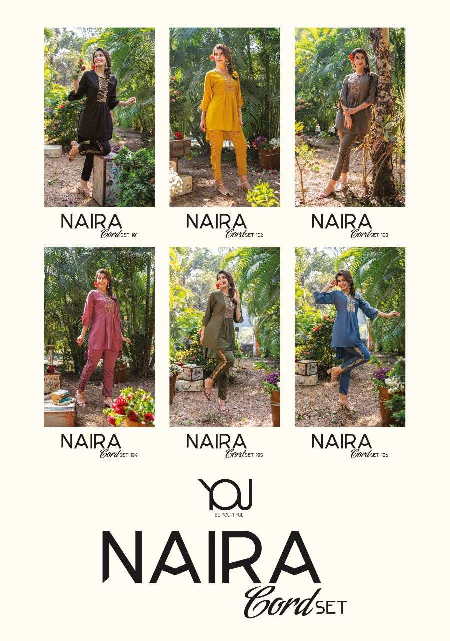 Naira Cord Set By You 101 To 106 Series Designer Stylish Fancy Colorful Beautiful Party Wear & Ethnic Wear Collection Chinnon Silk Tops With Bottom At Wholesale Price