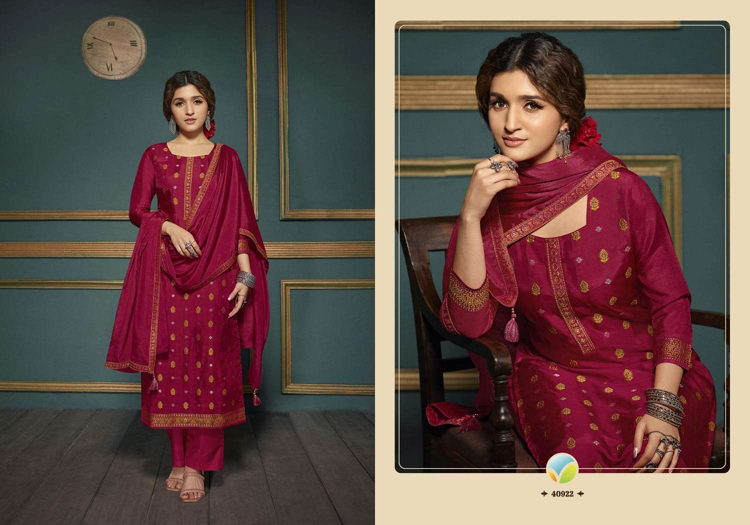 Tumbaa Vani By Vinay Fashion 40921 To 40928 Series Beautiful Suits Colorful Stylish Fancy Casual Wear & Ethnic Wear Dola Jacquard Embroidered Dresses At Wholesale Price