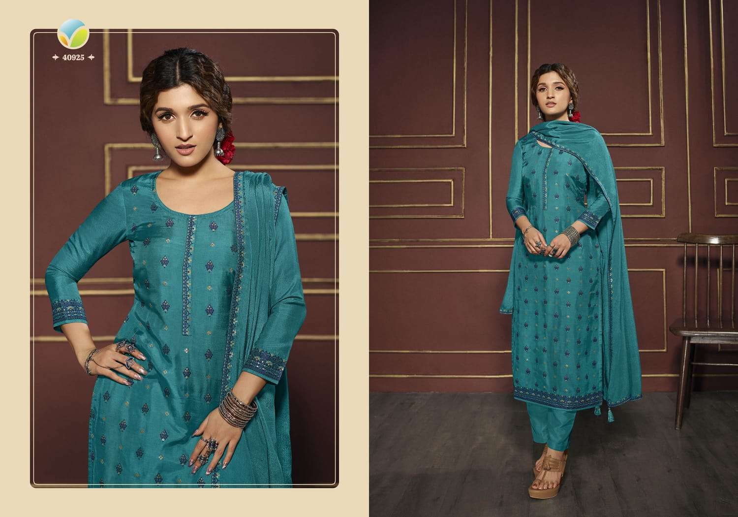 Tumbaa Vani By Vinay Fashion 40921 To 40928 Series Beautiful Suits Colorful Stylish Fancy Casual Wear & Ethnic Wear Dola Jacquard Embroidered Dresses At Wholesale Price