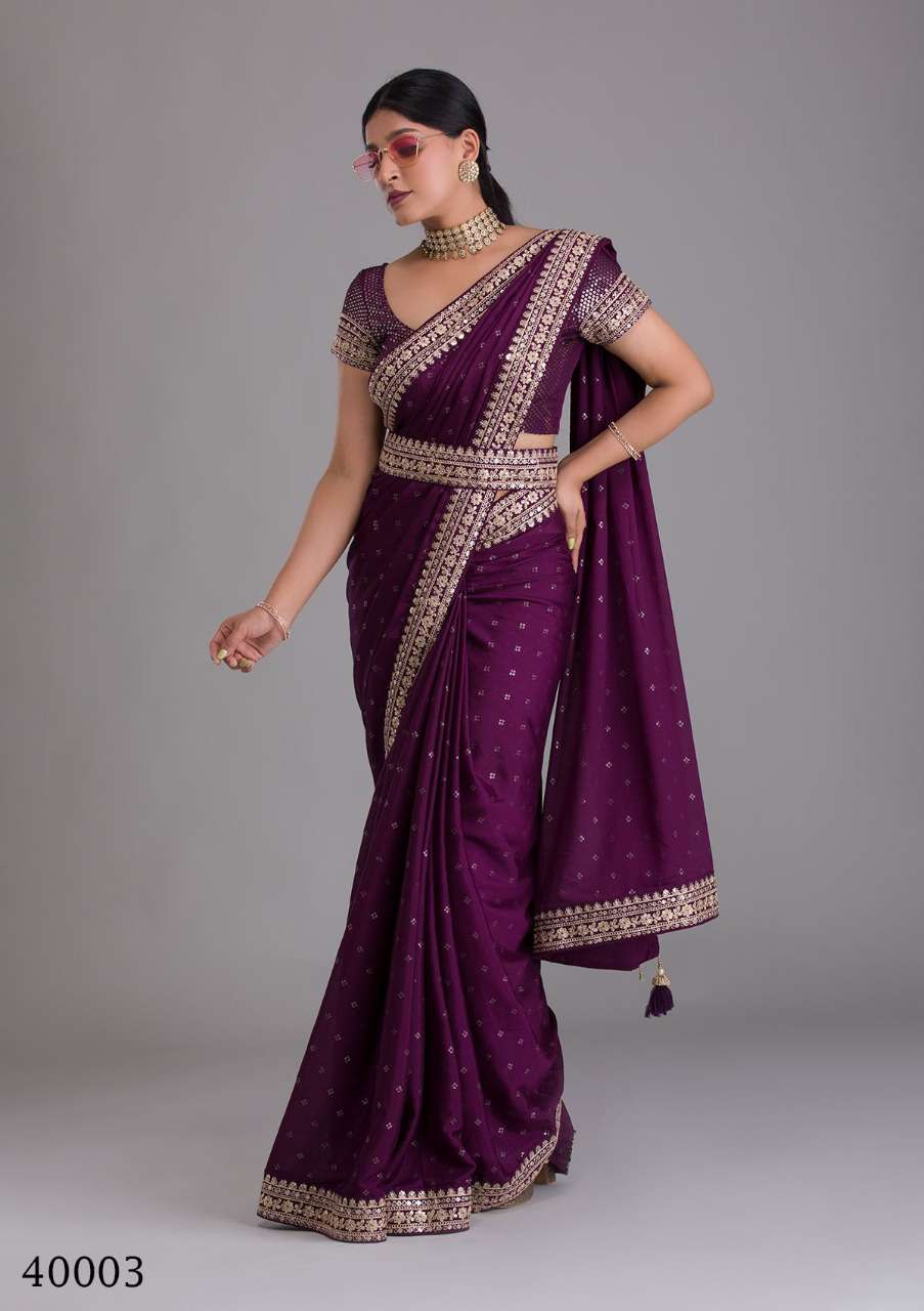 ARYA VOL-44 BY ARYA DESIGNS 40001 TO 40003 SERIES INDIAN TRADITIONAL WEAR COLLECTION BEAUTIFUL STYLISH FANCY COLORFUL PARTY WEAR & OCCASIONAL WEAR CHINNON CHIFFON/ART SILK SAREES AT WHOLESALE PRICE