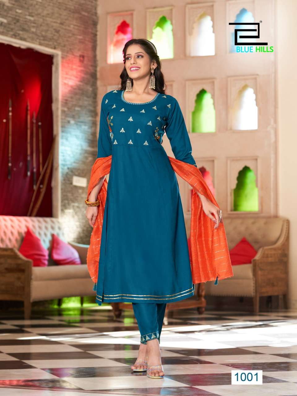 BUTTERFLY BY BLUE HILLS 1001 TO 1007 SERIES BEAUTIFUL SUITS COLORFUL STYLISH FANCY CASUAL WEAR & ETHNIC WEAR RAYON SLUB DRESSES AT WHOLESALE PRICE